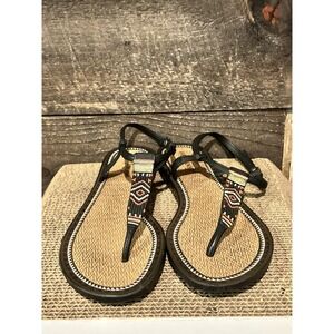 West Loop Grendene Southwest Desert‎ Style Womens Sandals Sling Back Sz 10